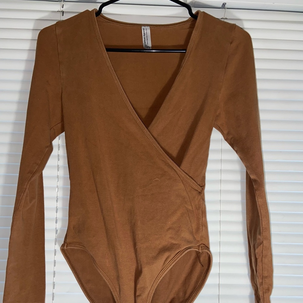 American Apparel Brown Long Sleeve Bodysuit